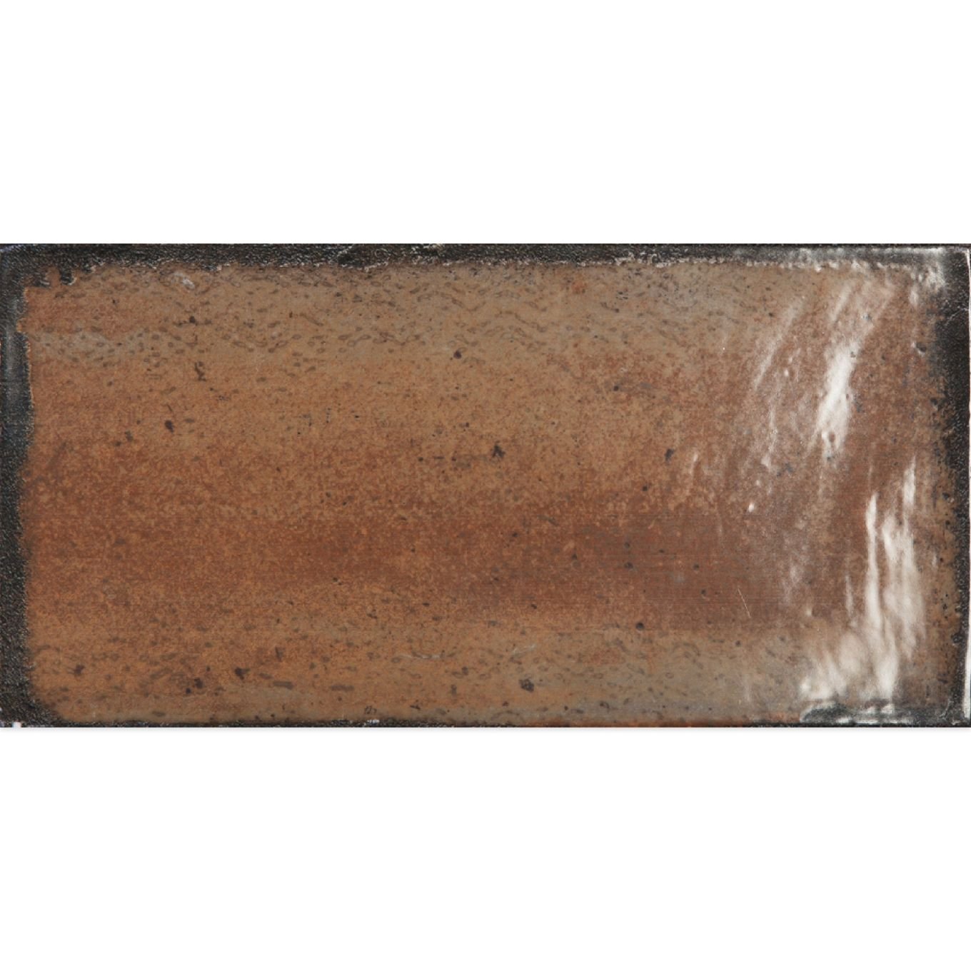 Inca Marron Brown Glossy Porcelain Brick Tile 150x316mm