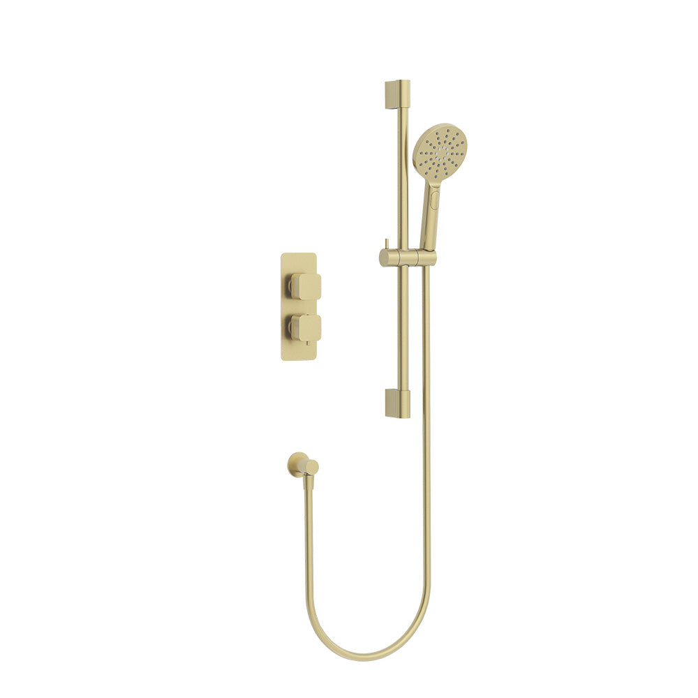 Quadro shower pack 1 (Round) in Brushed Brass