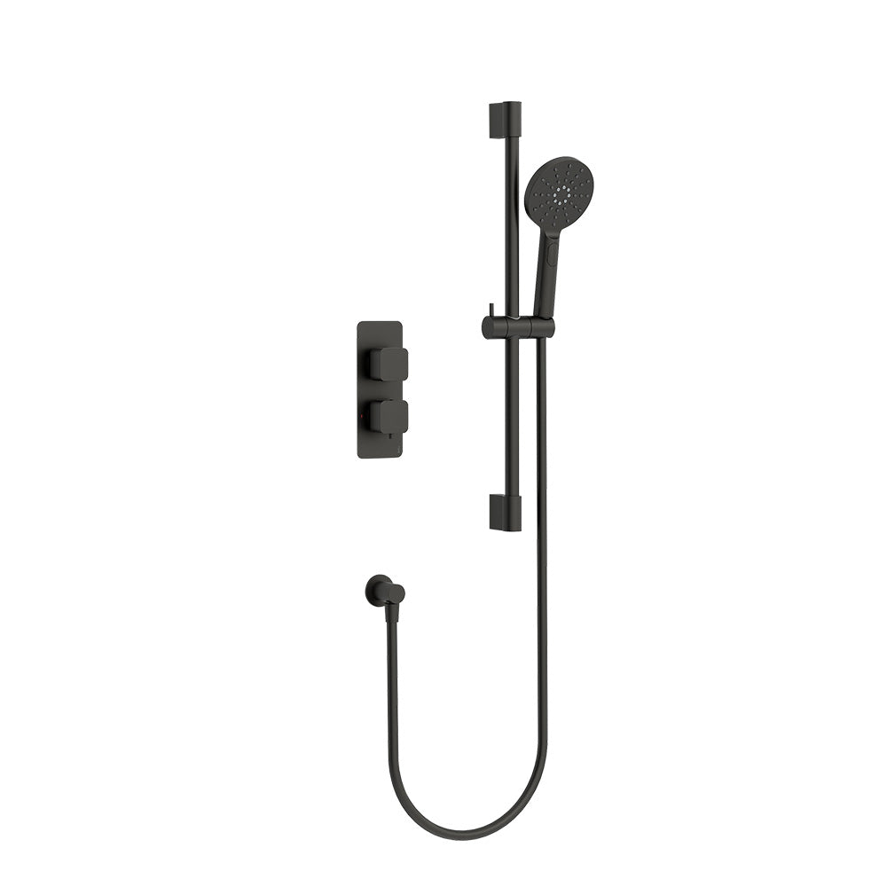 Quadro shower pack 1 (Round) in Matt Black