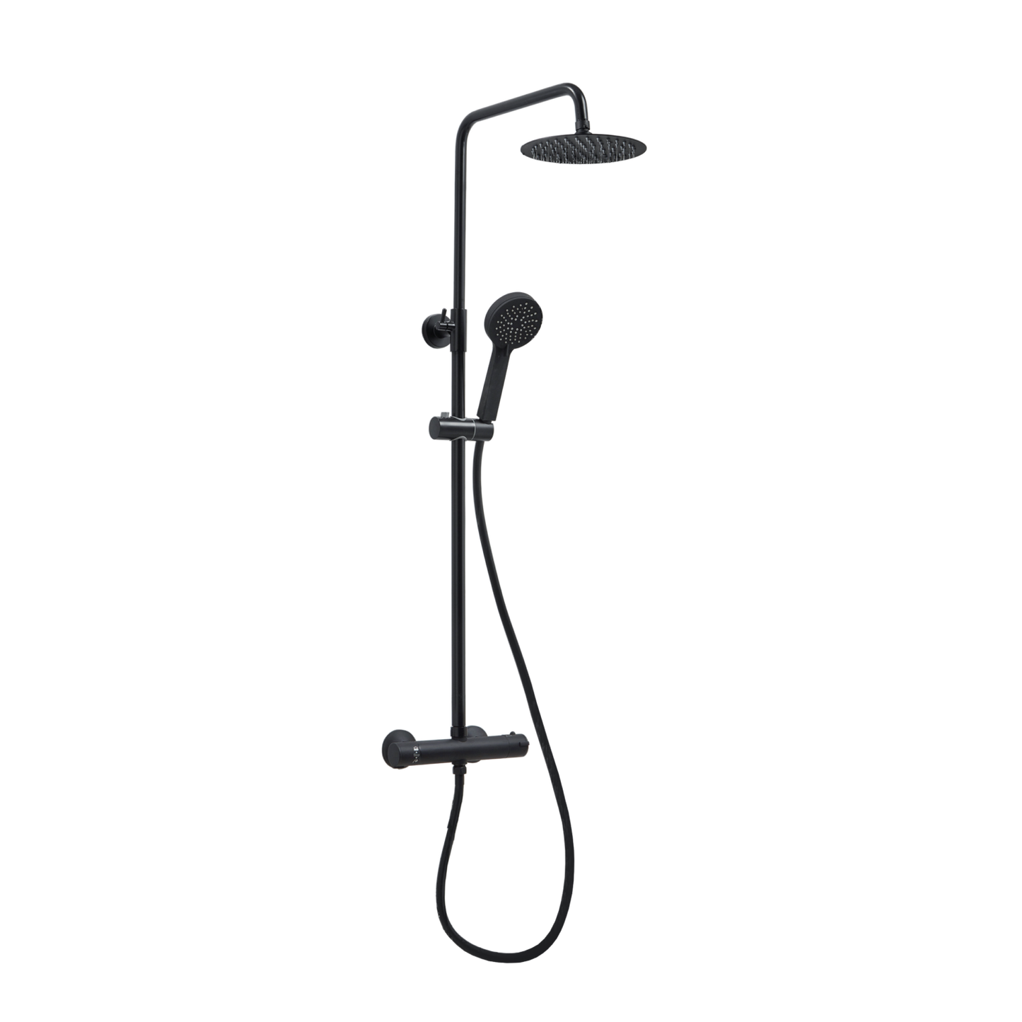 Middleton Black Round Rigid Riser Shower Inc. Easykit