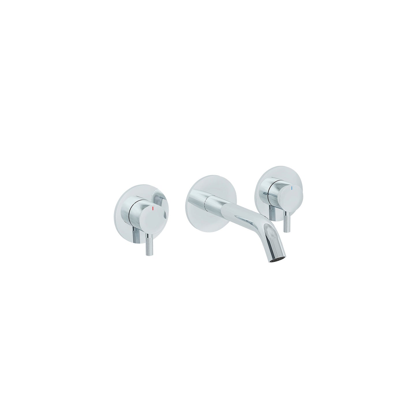 Three hole wall mounted bath filler in chrome