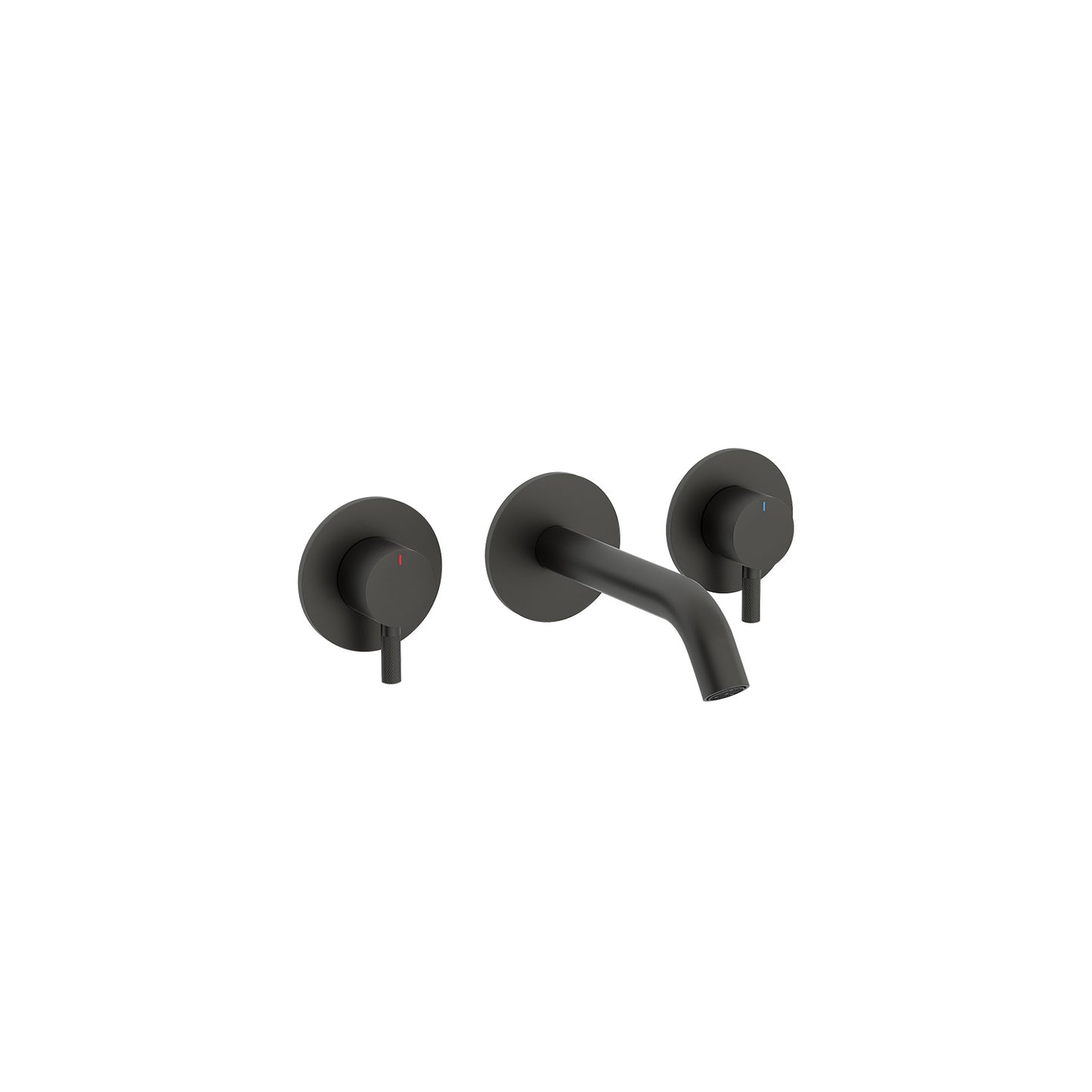 Three hole wall mounted bath filler in matt black