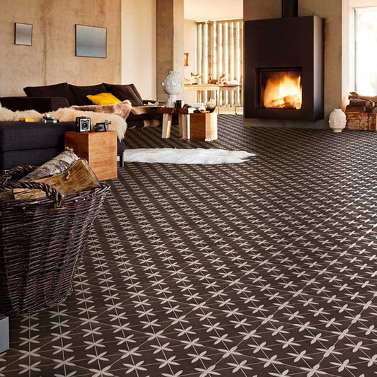 Potton Black Pattern Ceramic Tile 450x450mm