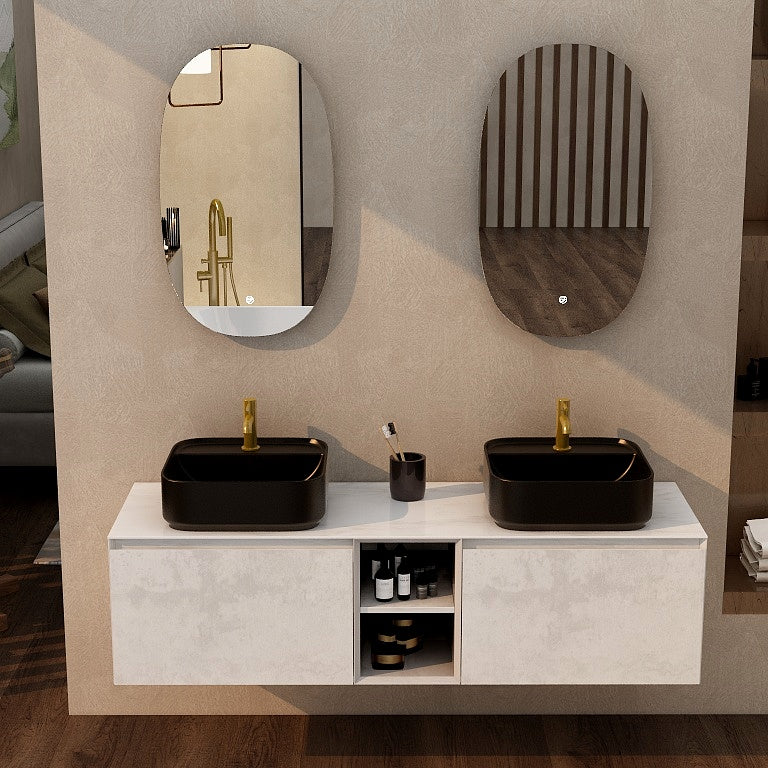 Ravine 1500 Single drawer cabinet in Natural Stone