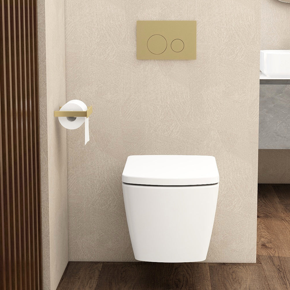 Brushed Brass round stainless steel flush button to suit IMFF01 & IMCC01