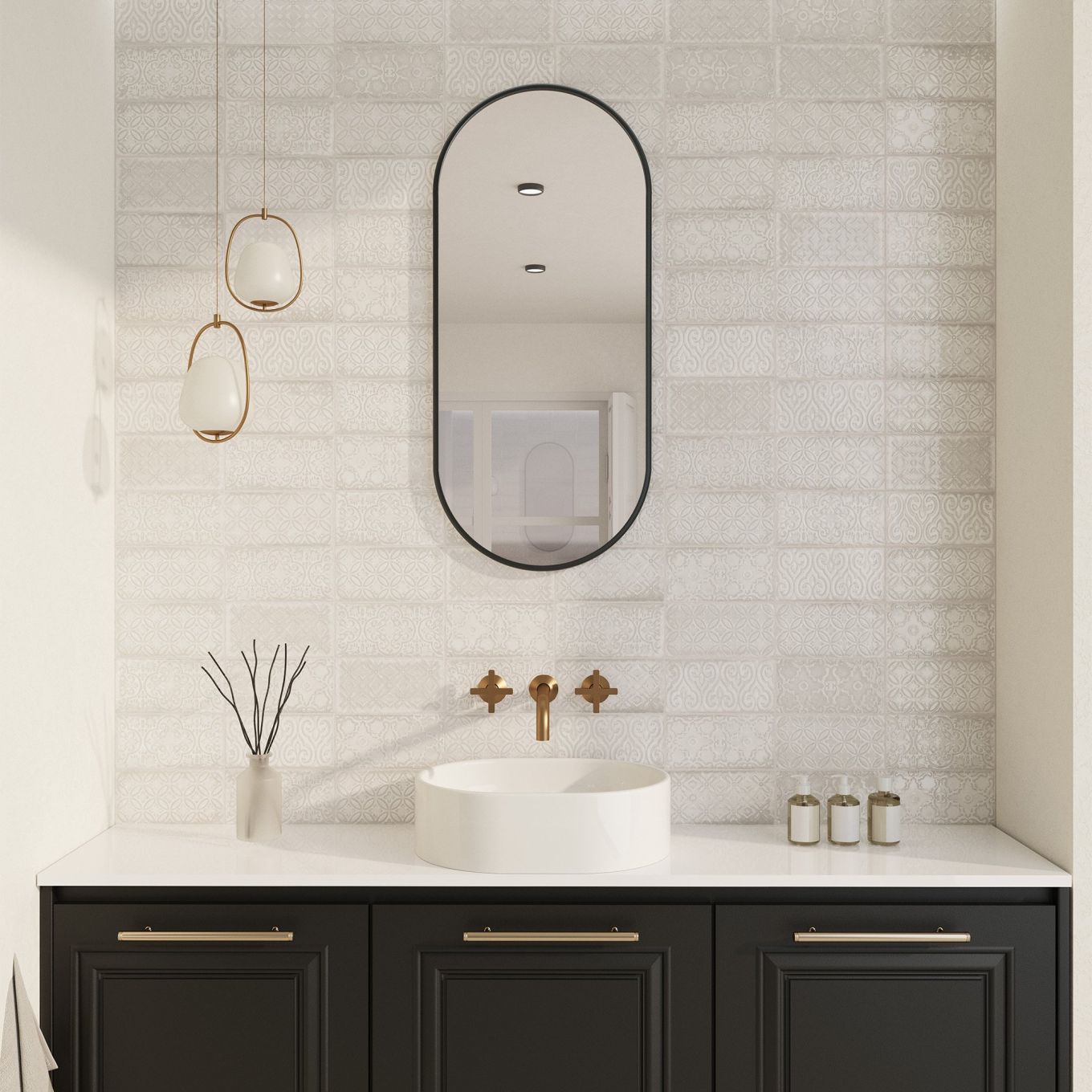 Zanzibar Blanco Gloss Ceramic Brick Tile 120x240mm