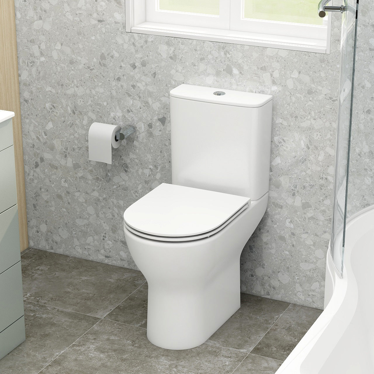 Ronda close coupled open back pan & cistern