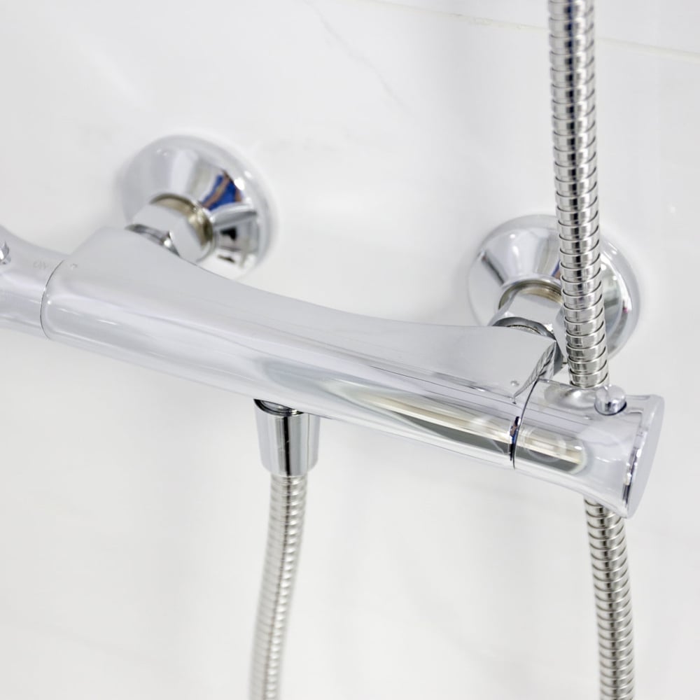 Abode Chrome Thermostatic Bar Valve Shower with Slide Rail Kit