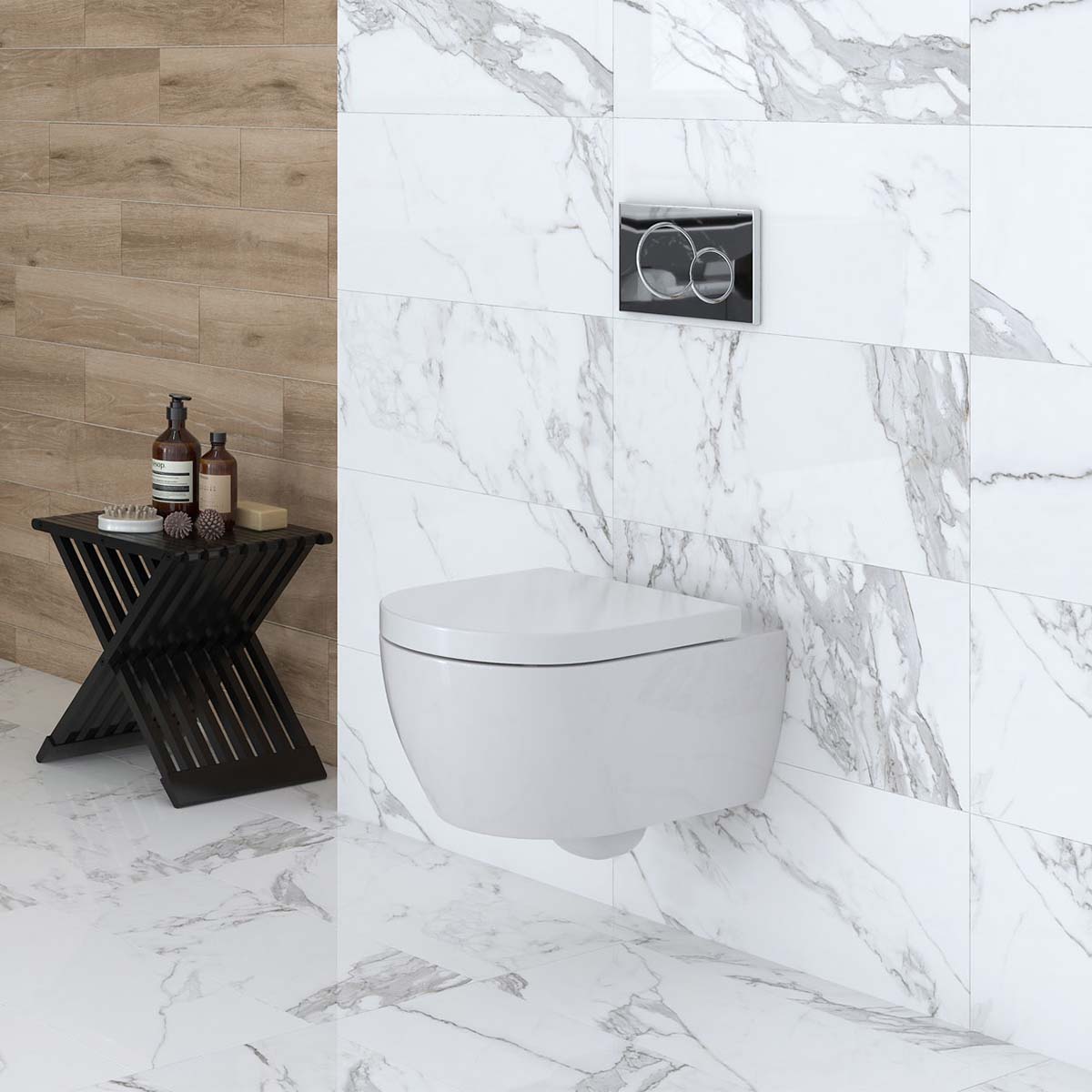 Infinite White Gloss Porcelain Tile 300x600mm
