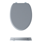Wyndham Soft close wooden seat in grey, with chrome fittings