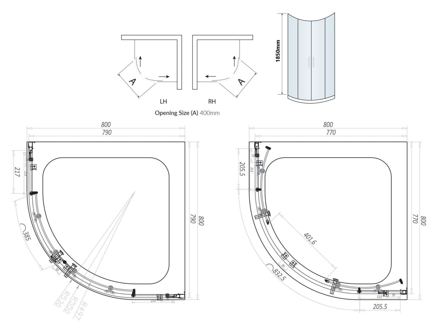 Black Double Door Quadrant 800×800