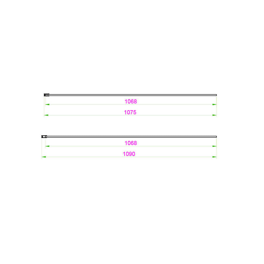 S8 Wetrooms Fluted Glass 1100 Panel