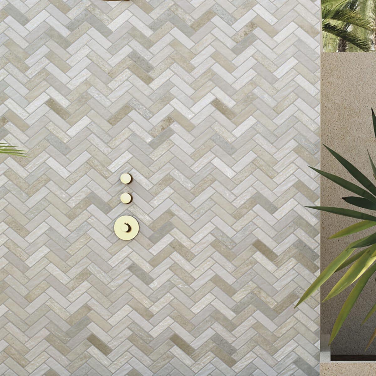 Sofia Matt White Herringbone Tile 600x400mm