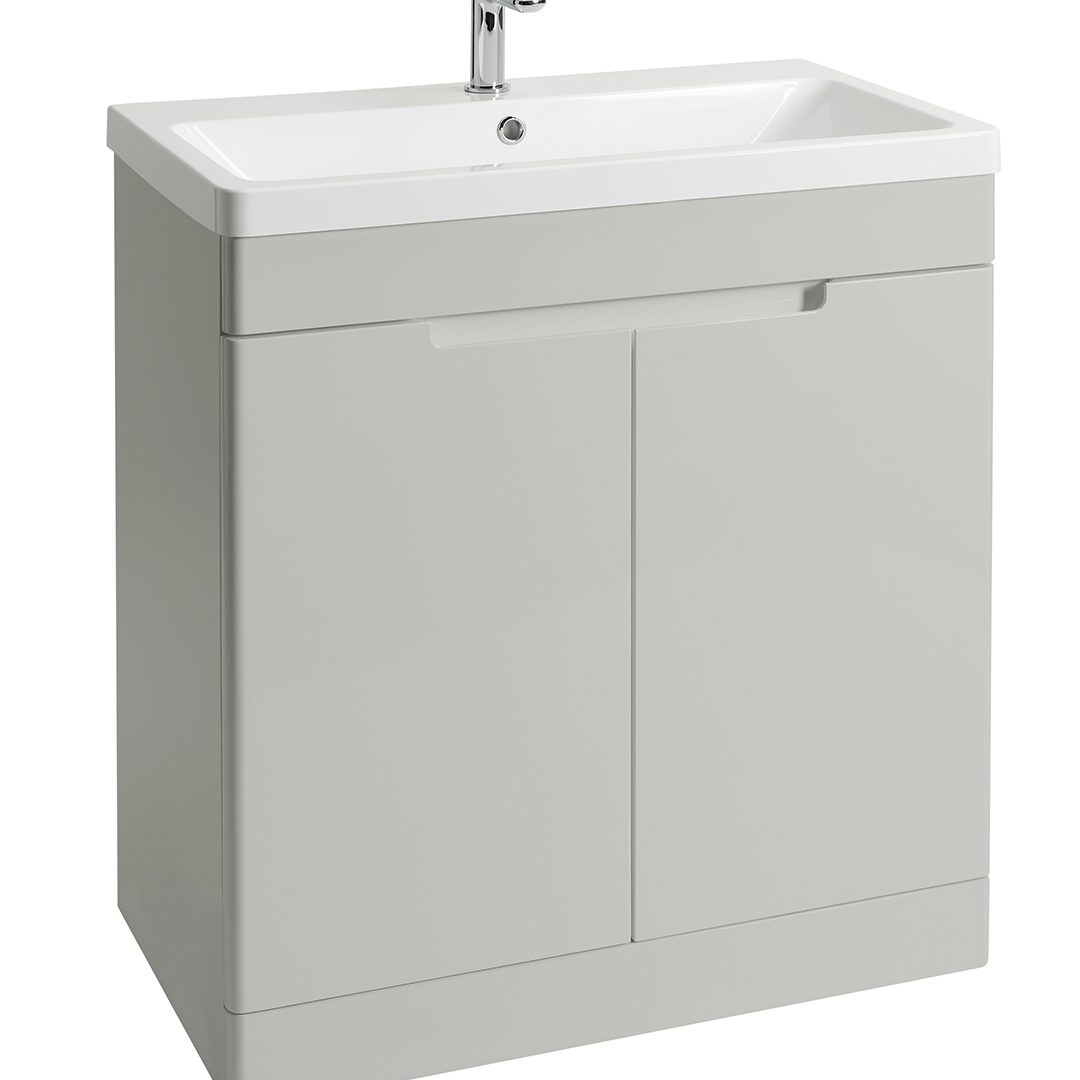 Elegant Haven Selkirk 800 Matt Grey Floor Standing 2 Drawer Unit And Basin 54107-