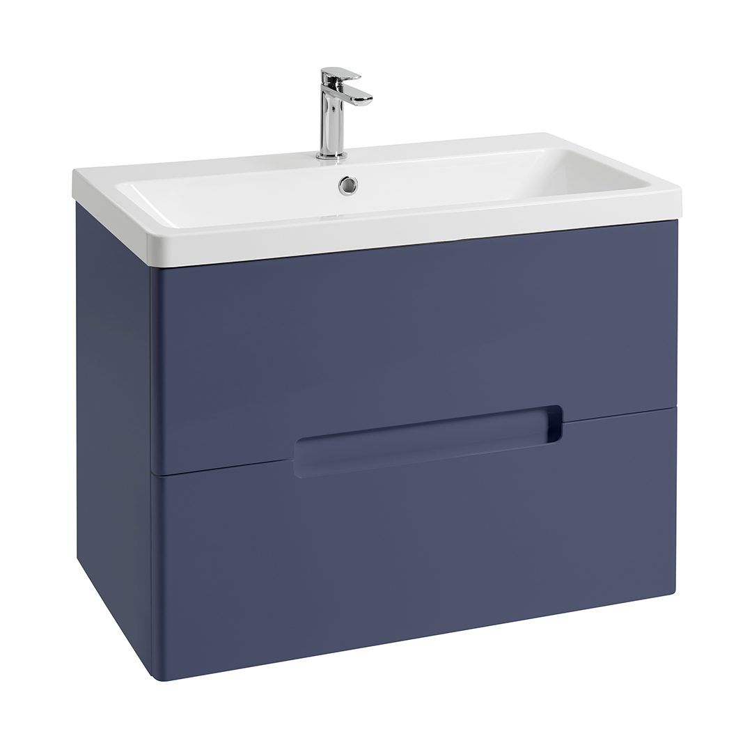 Elegant Haven Selkirk 800 Loch Blue Wall Mounted 2 Drawer Unit And Basin 54203-