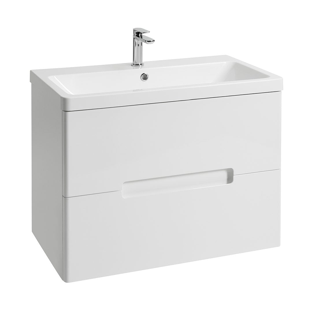 Elegant Haven Selkirk 800 Gloss White Wall Mounted 2 Drawer Unit And Basin 54201-