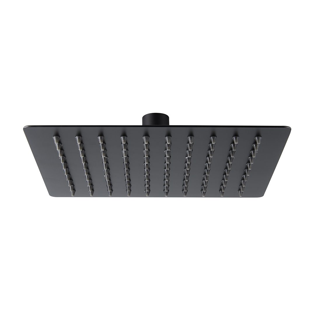 Elegant Haven 200 Square Matt Black Rainfall Slim Shower Head S