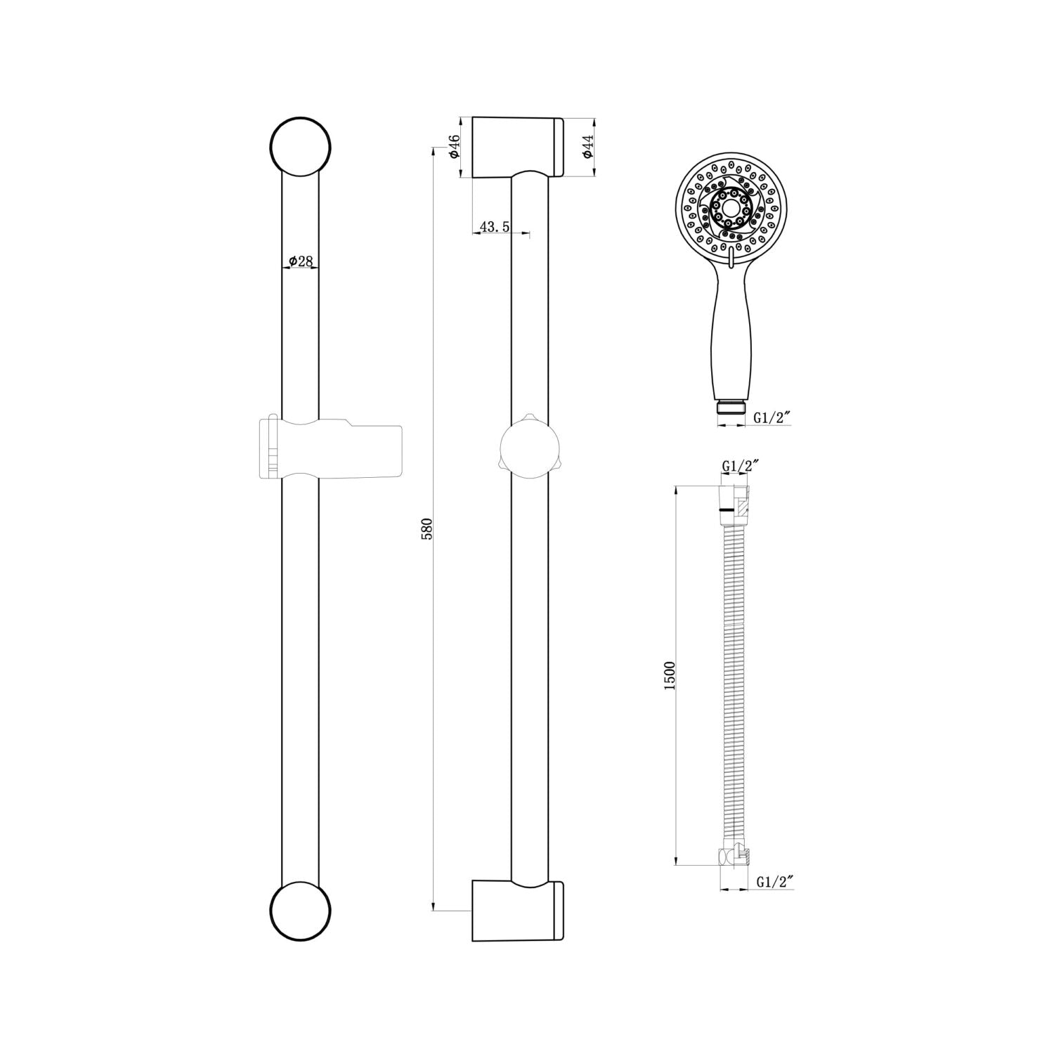 Round Riser Rail Kit