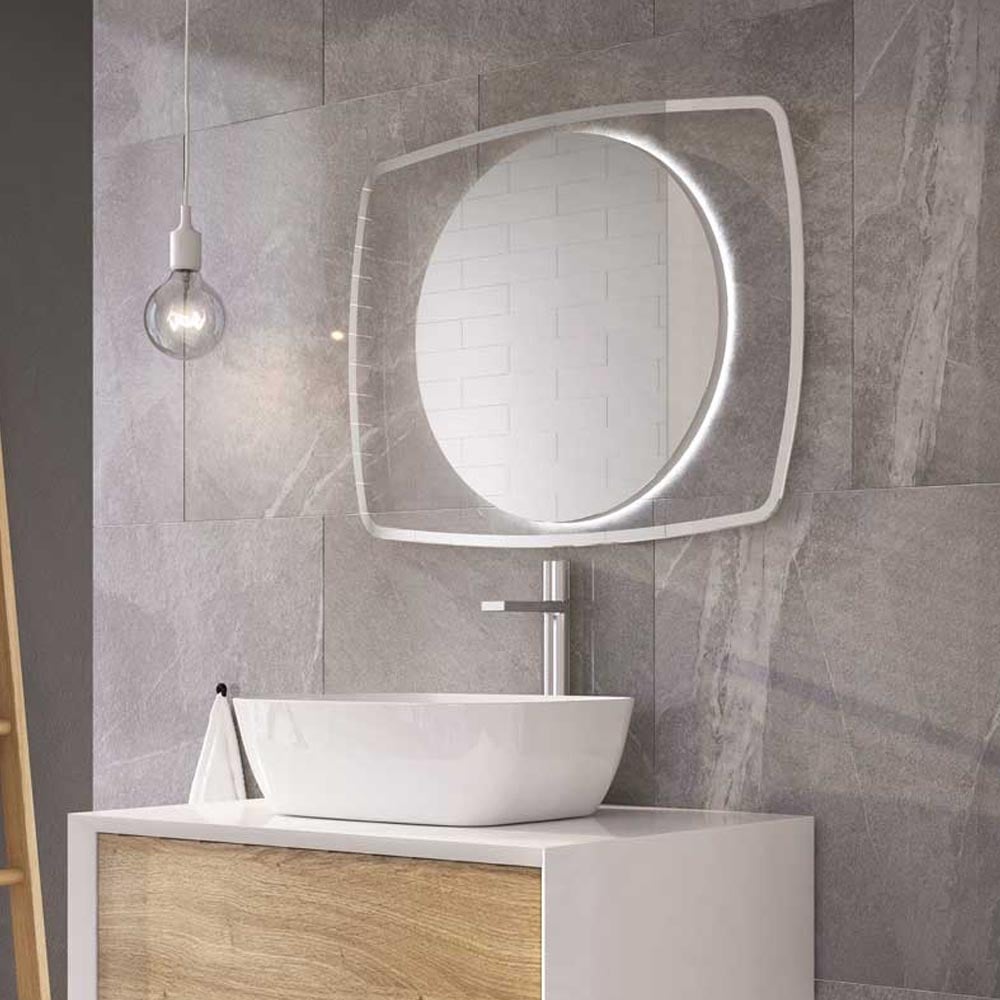 Bailee LED Backlit Mirror with Glass Surround 1000mm