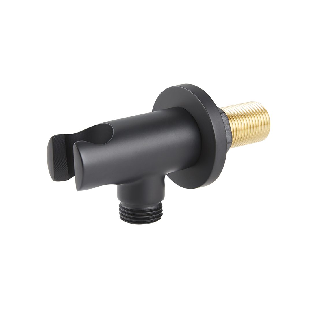 Elegant Haven Round Matt Black Wall Outlet And Holder S