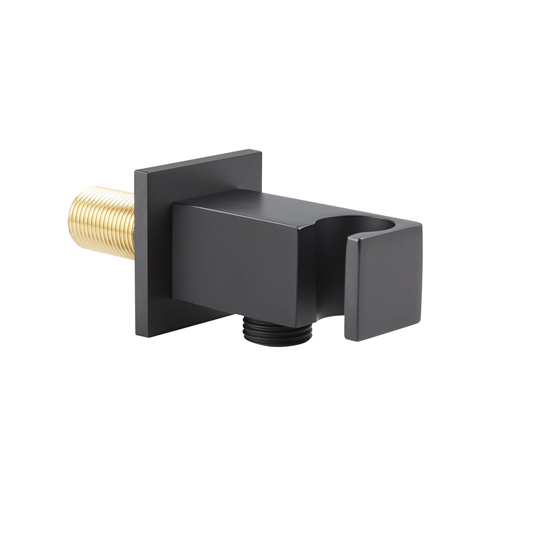 Elegant Haven Square Matt Black Wall Outlet And Holder S