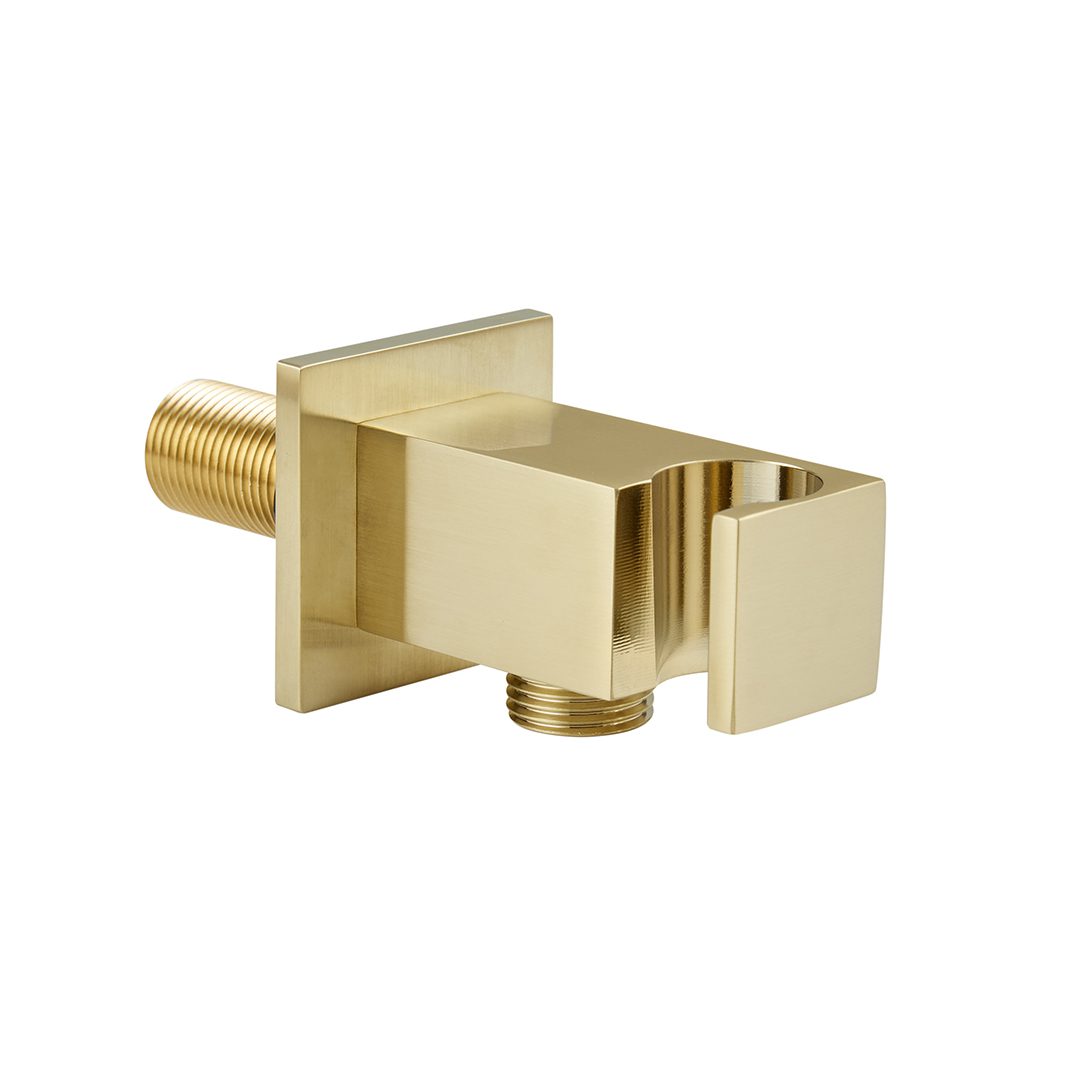 Elegant Haven Square Brushed Brass Wall Outlet And Holder S