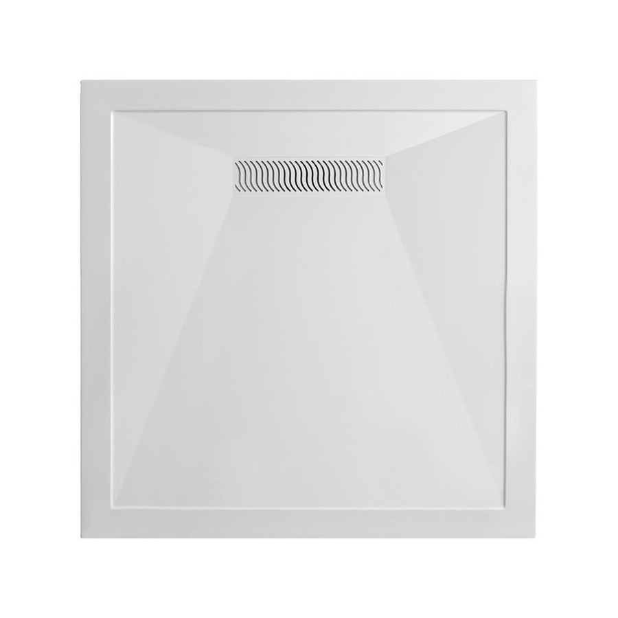 Square 25mm Stone Resin Shower Tray with Linear Waste