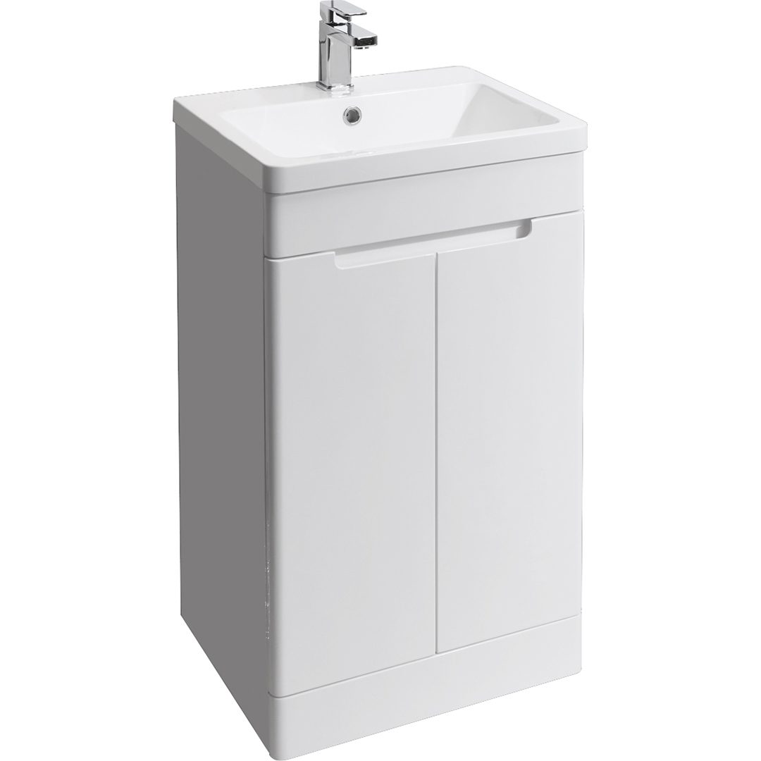 Elegant Haven Selkirk 500 Gloss White Floor Standing 2 Door Unit And Basin 53001-53000/5
