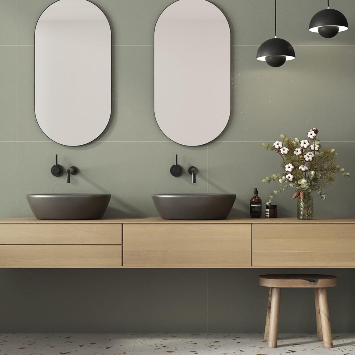 Braxton Base Matt Tomillo Sage Green Tile 1200x600mm