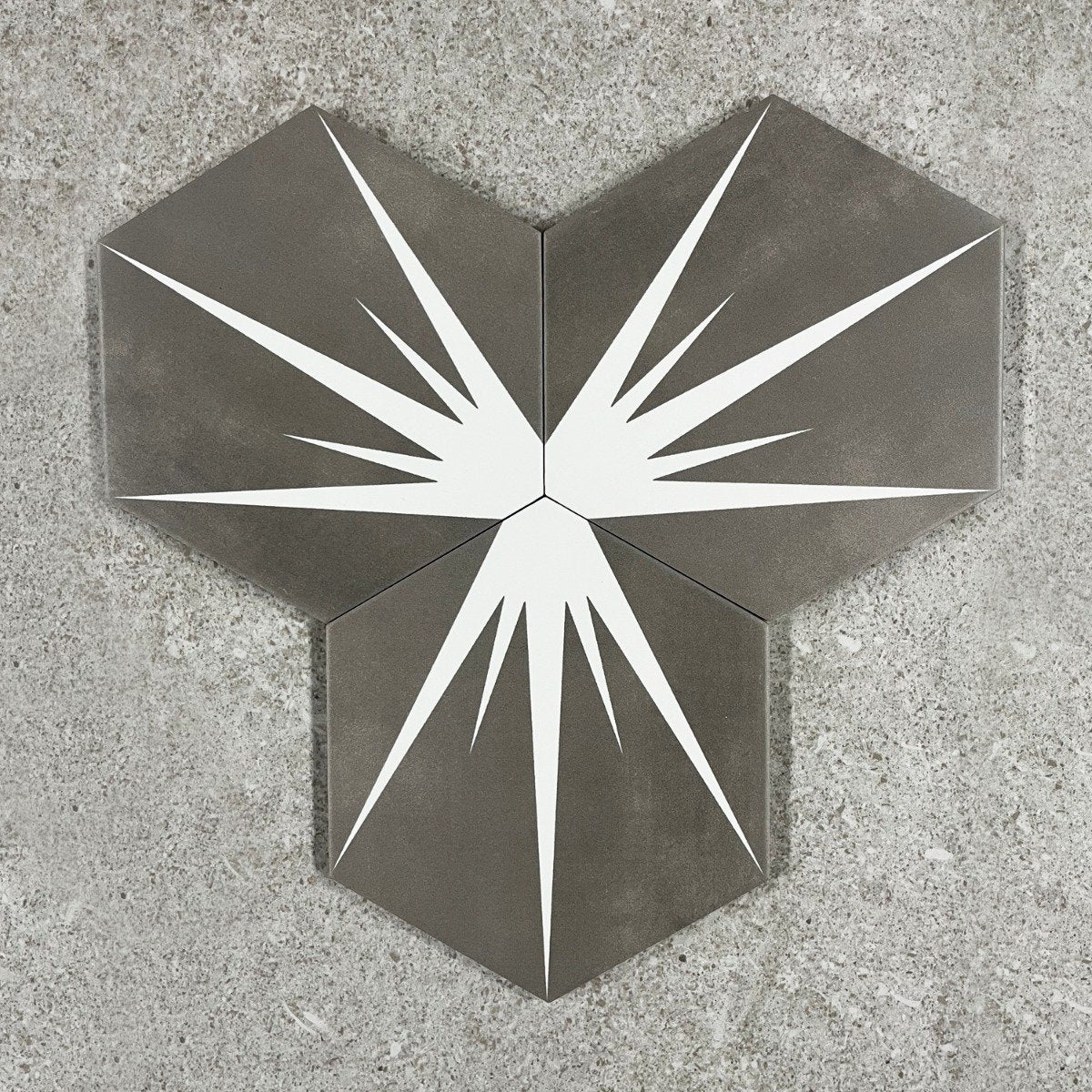 Lotus Hex Matt Grey Hexagon Porcelain Tile 198x228mm