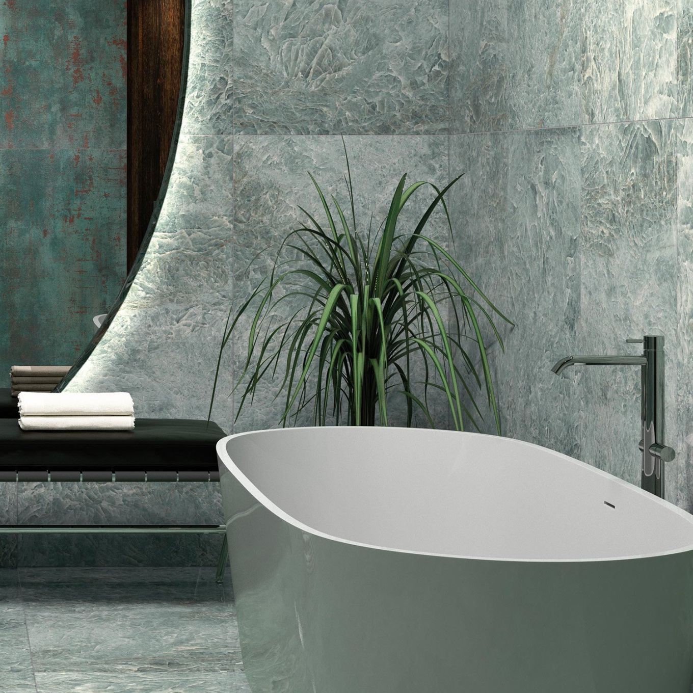 Sinisterra Seagreen Gloss Porcelain Tile 1200x600mm