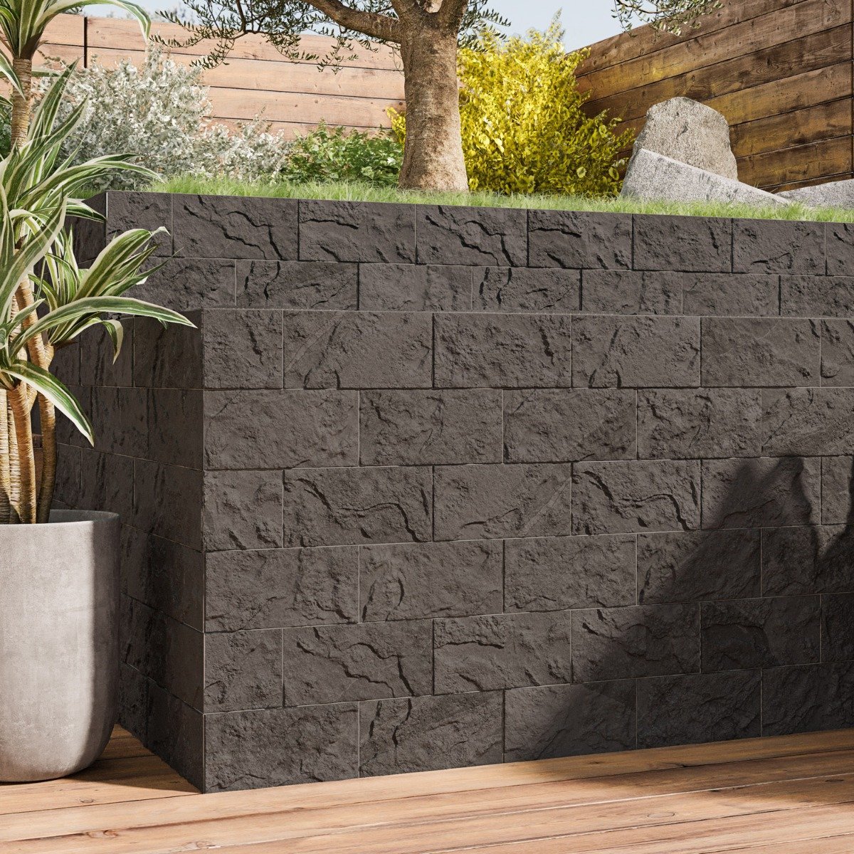 Oakland Antracita Textured Porcelain Tile 250x125mm