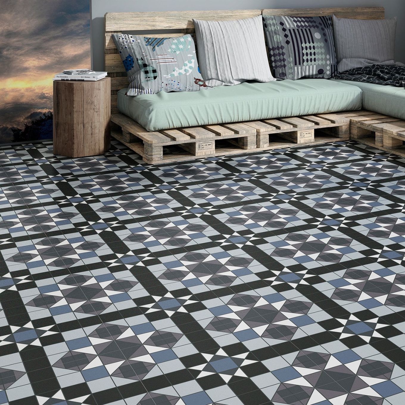 Vincent Azul Matt Ceramic Tile 450x450mm