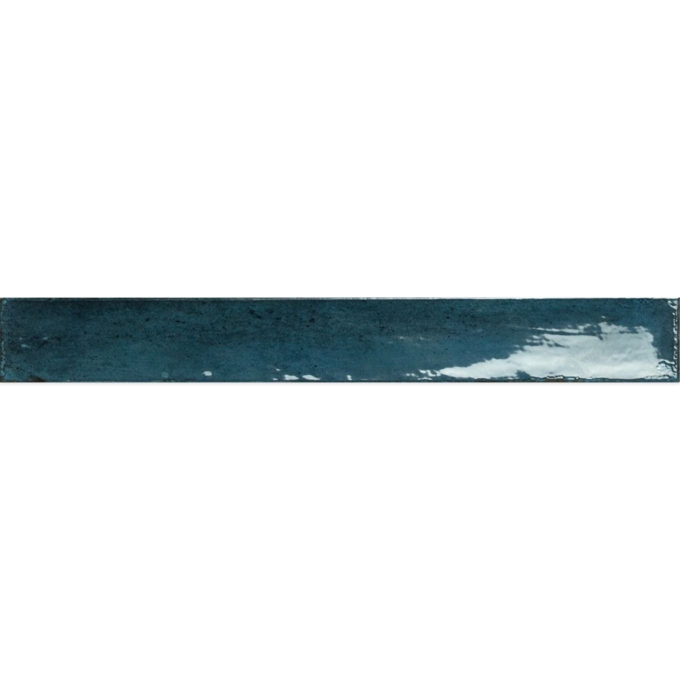 Capri Blue Gloss Ceramic Brick Tile 400x50mm