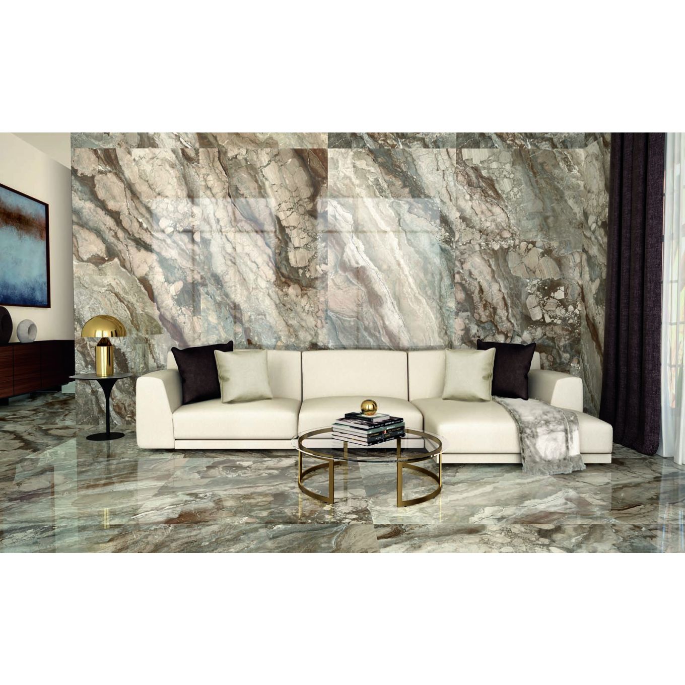 Ratio Praline Polished Porcelain Tile 600x1200mm