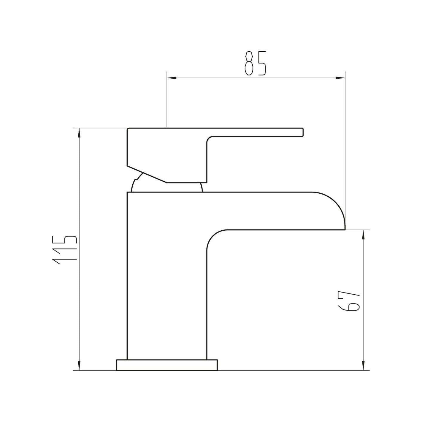 Victoria Mini Mono Basin Mixer with Push Waste
