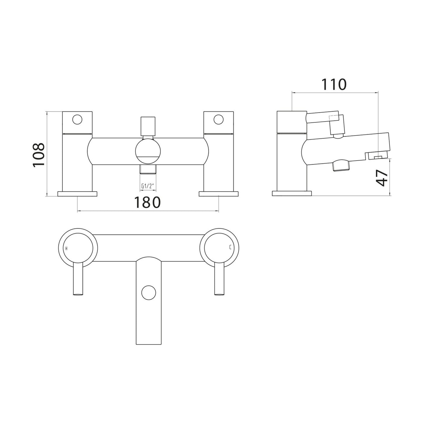 Premier Bath Shower Mixer with shower kit and wall bracket