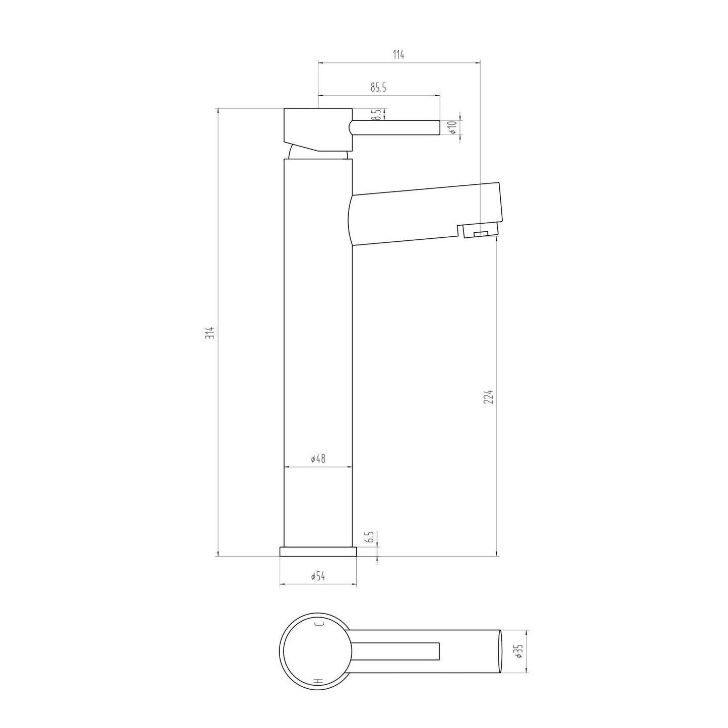 Premier Tall Basin Mixer – No waste