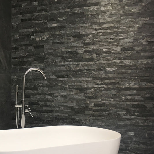 Prom Dark Brick Split Faced Porcelain Tile 300x600mm