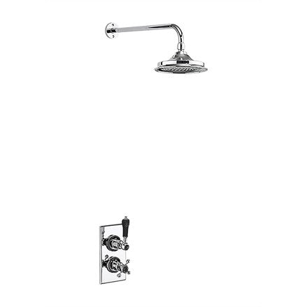 Trent Thermostatic Single Outlet Concealed Shower Valve with Fixed Shower Arm with Rose