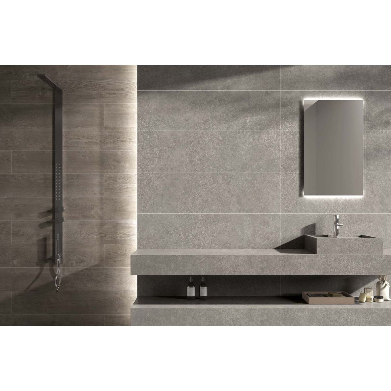 Ceppri Grey Decor Matt Ceramic Tile 400x1200mm