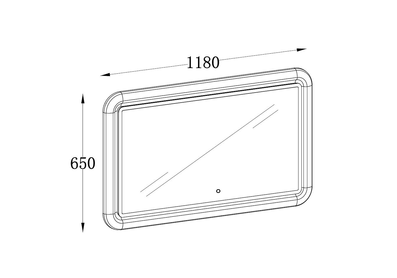 Stonehouse Slate Grey Illuminated LED Mirror 1180mm
