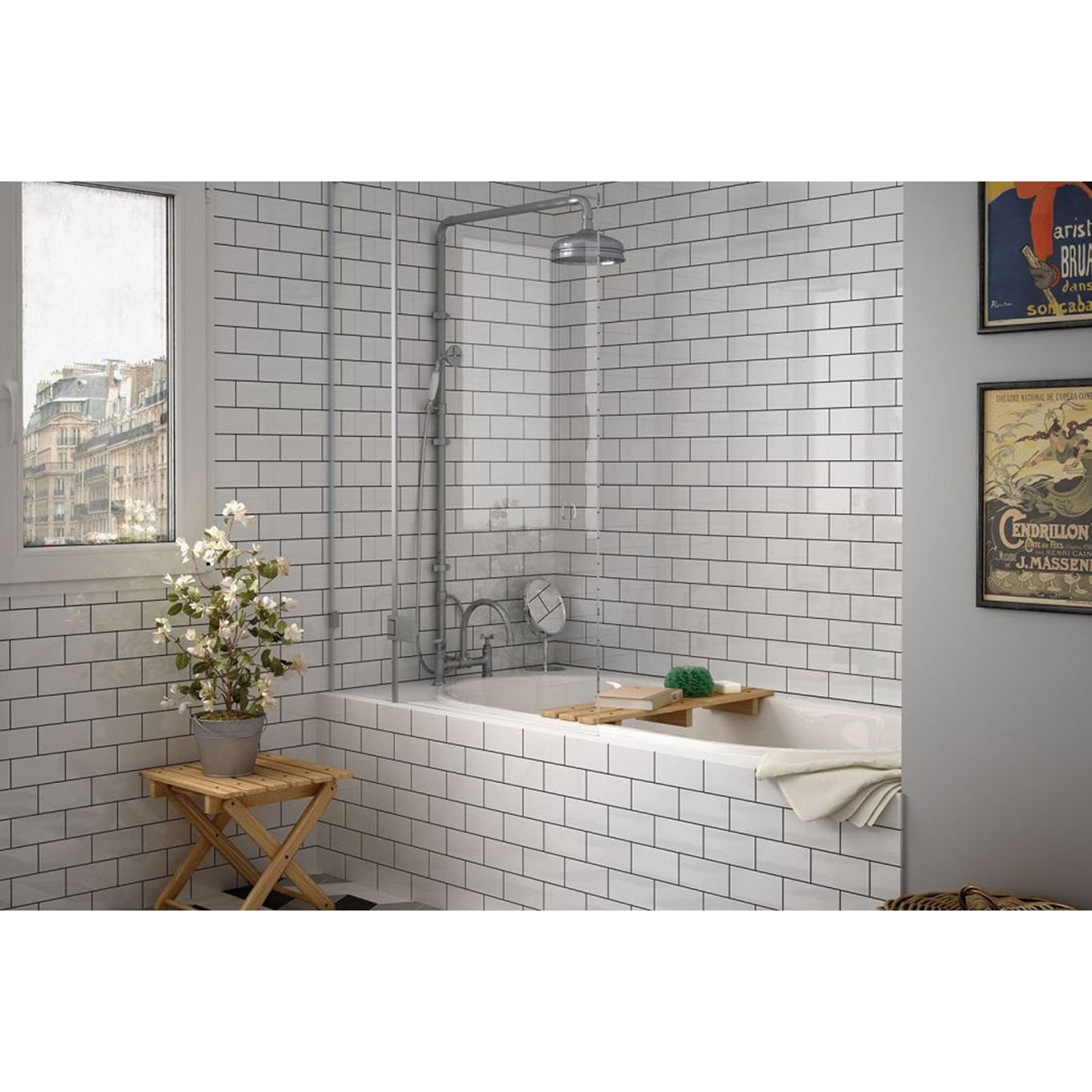 Luso White Gloss Ceramic Tile 100x200mm
