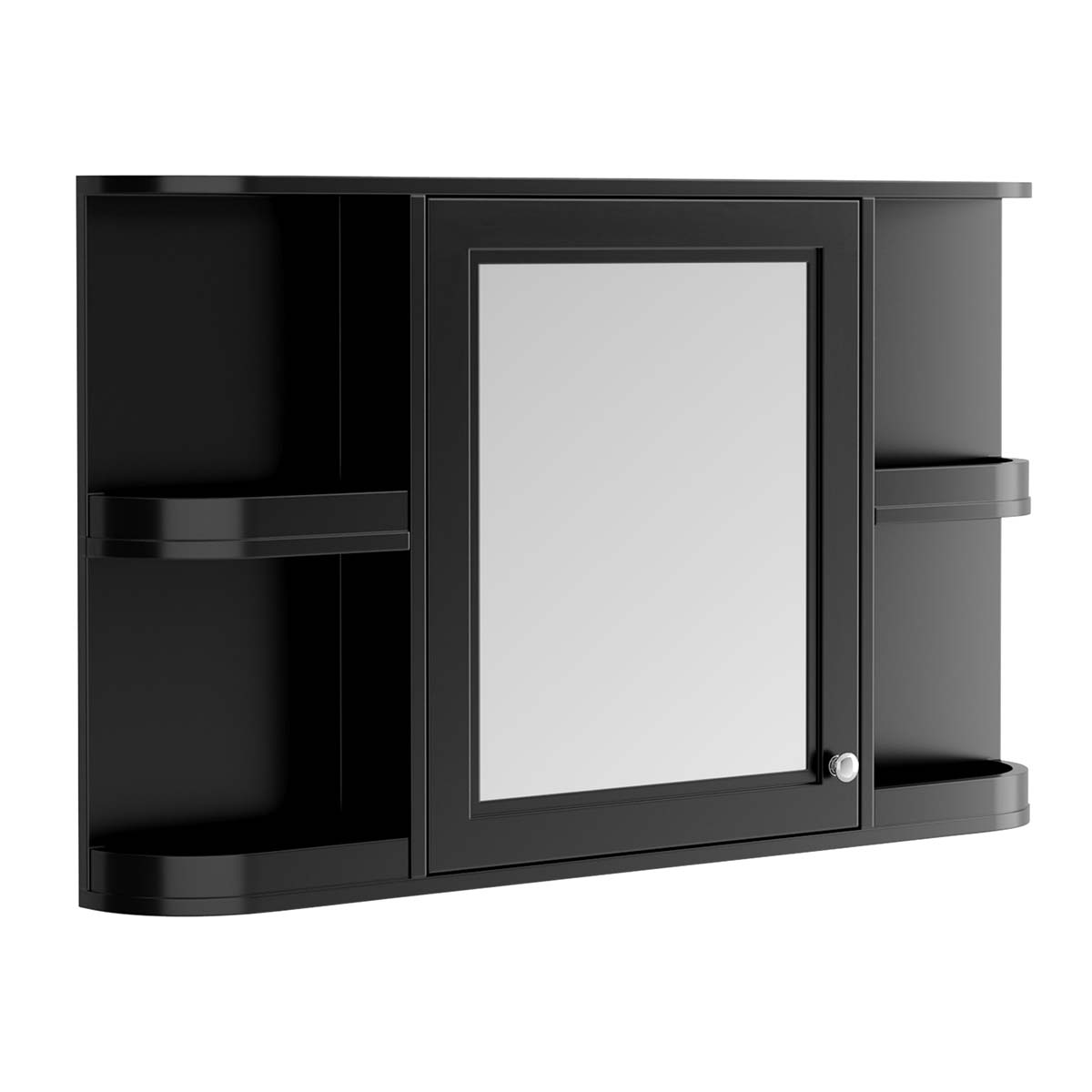 Richmond Black Curved Mirrored Wall Cabinet 1170mm