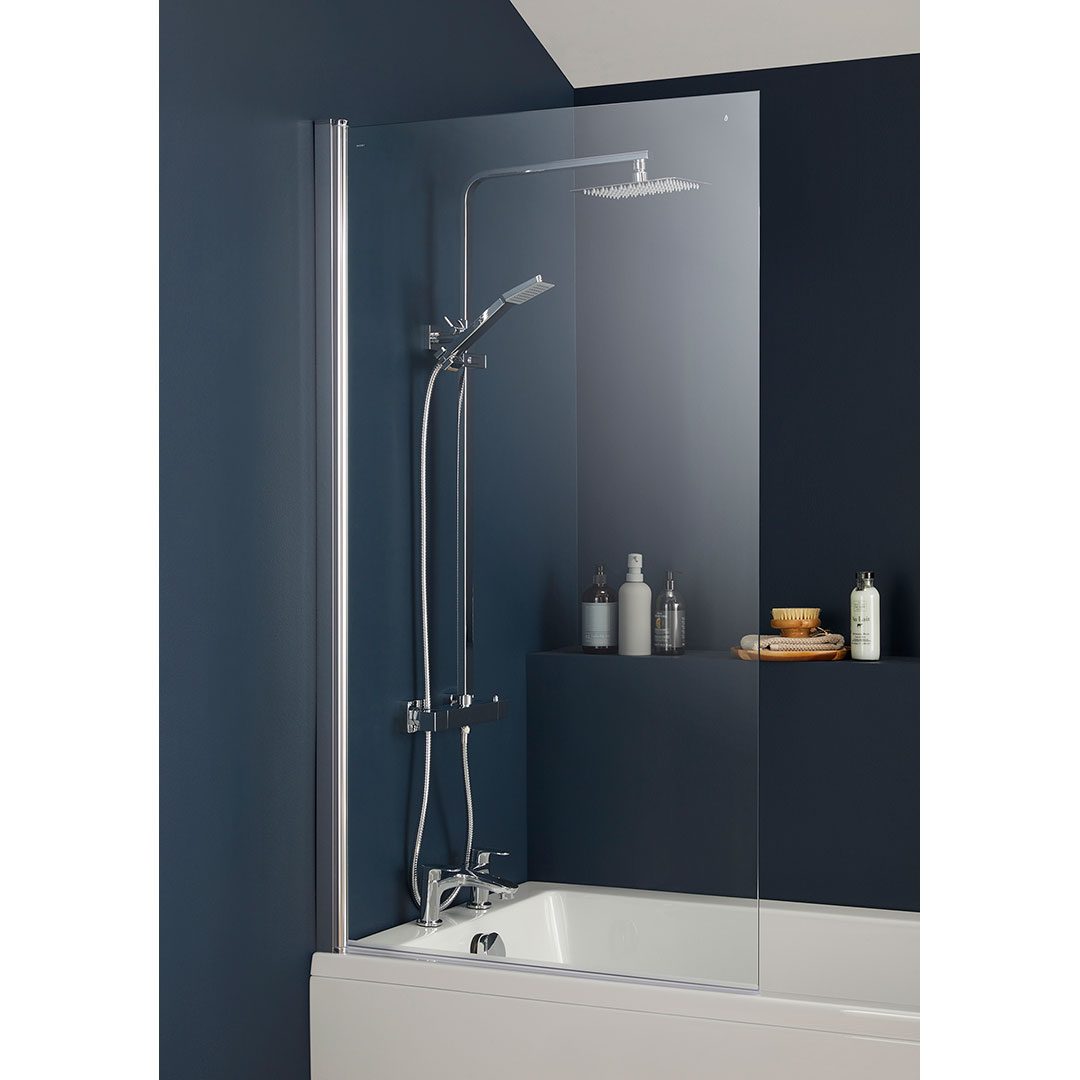 Elegant Haven Troon 800mm Square Profile Over-bath Shower Screen