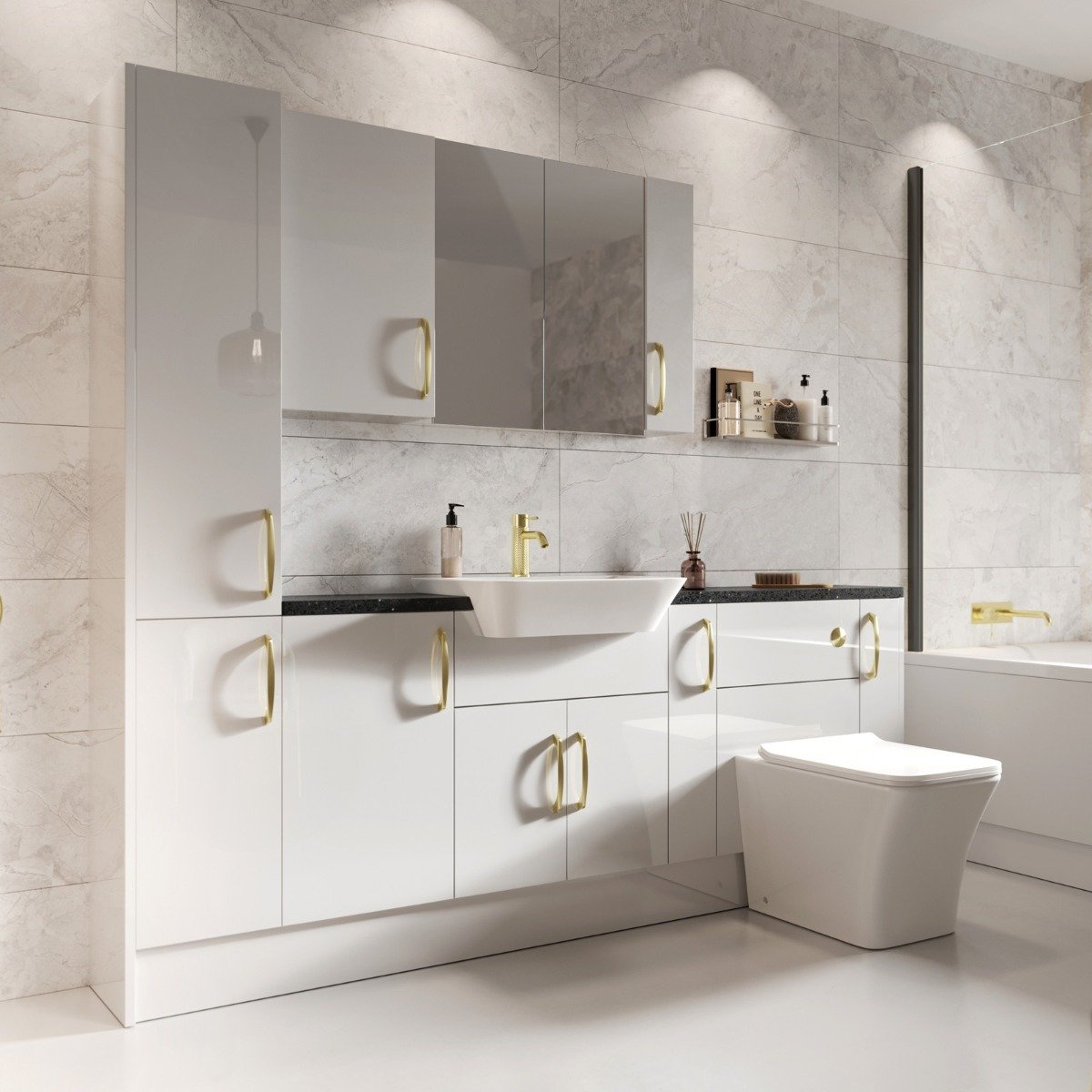 Surrey Mirrored Double Door Fitted Furniture Cabinet 600mm