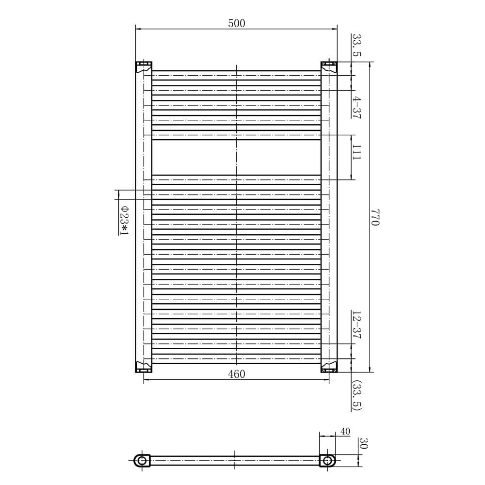 Neptune White Electric Heated Towel Rail 770x500mm
