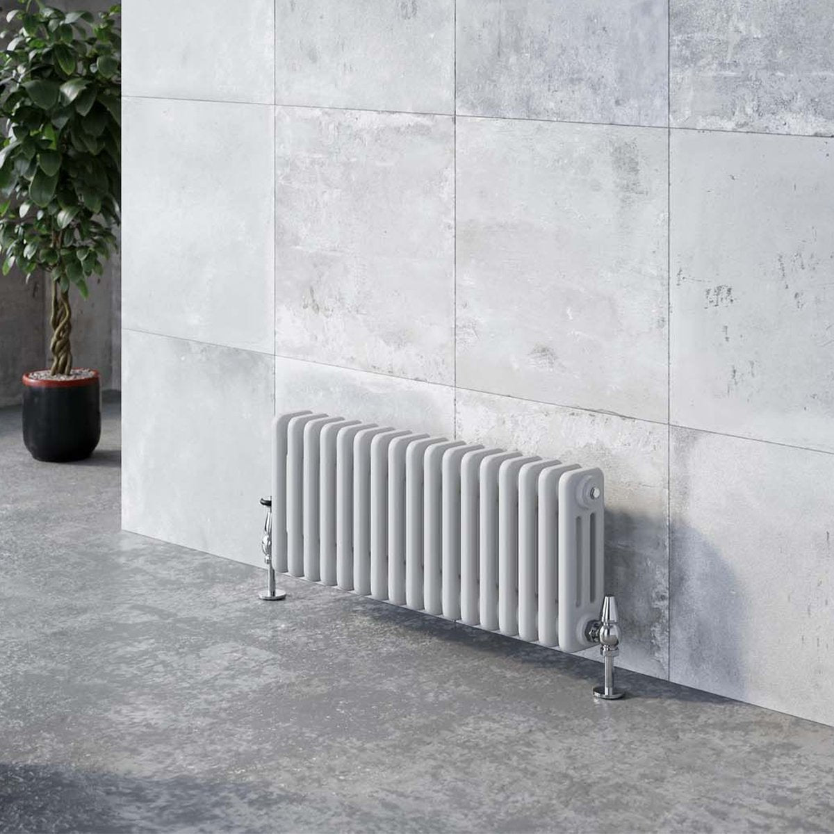 Upton White Triple Horizontal Column Radiator 400x1010mm