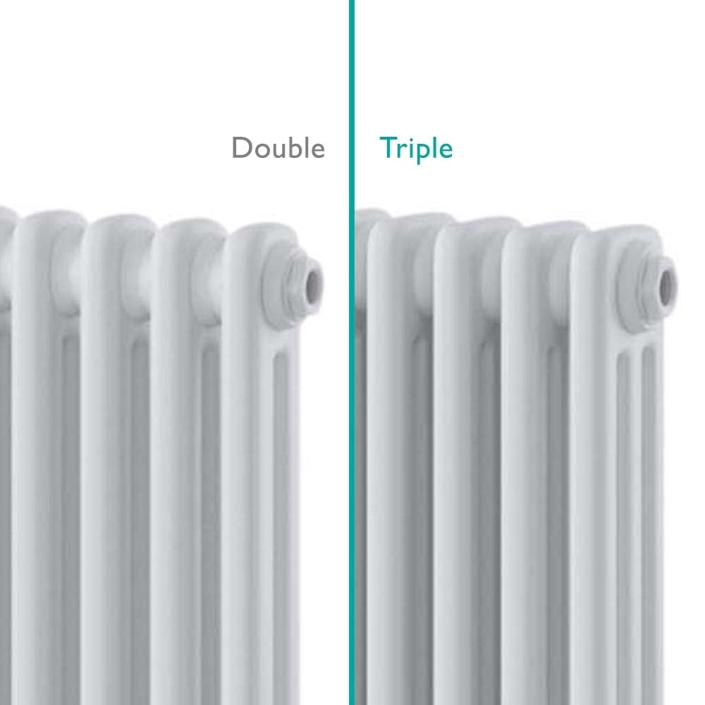 Upton White Triple Horizontal Column Radiator 600x605mm