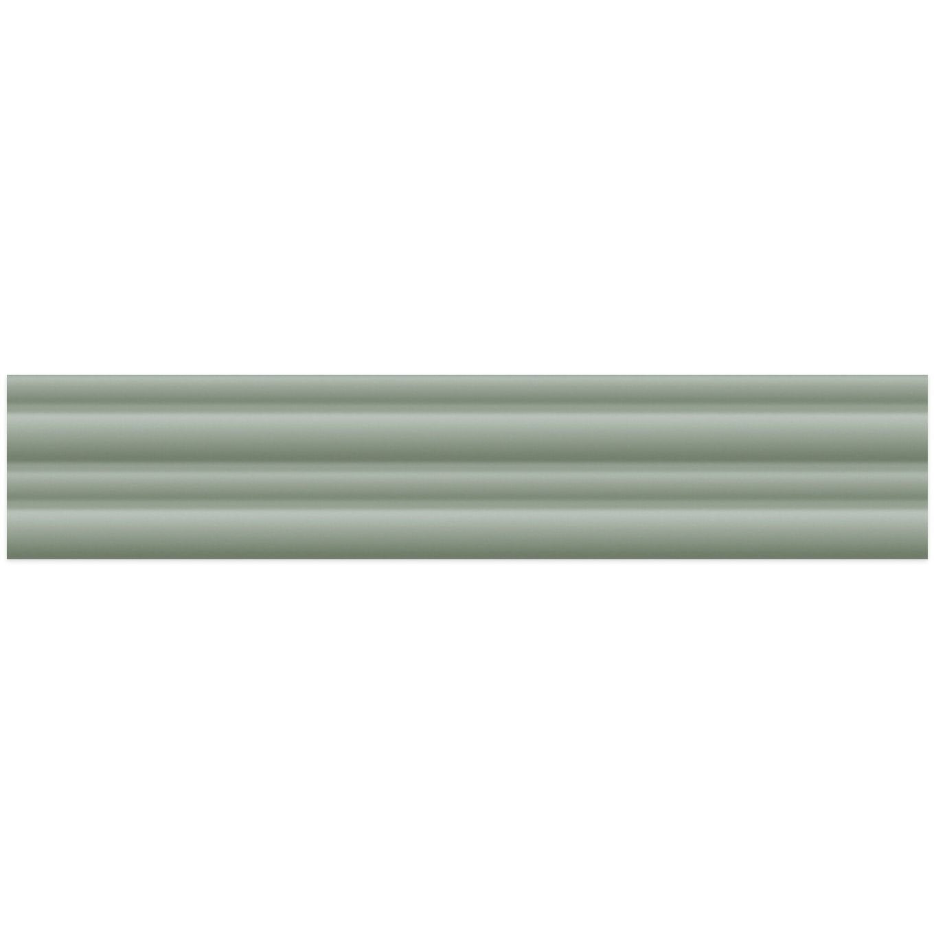Prism Ribbed Green Matt Ceramic Brick Tile 200x50mm